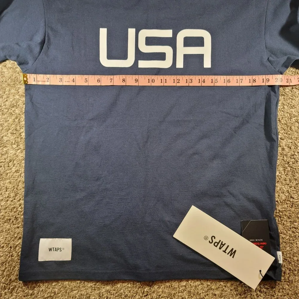 New Balance x WTAPS TC Jersey Long Sleeve T-shirt Men's Size Small MT01606 Blue - Picture 8 of 12